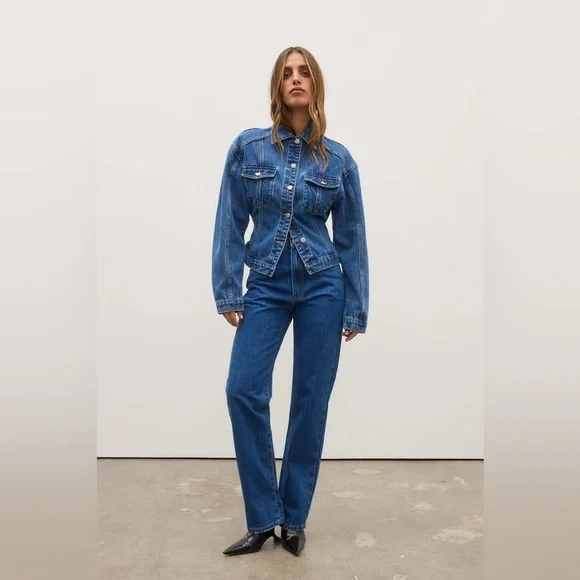 Bayse VIOLET DENIM JACKET DENVER VINTAGE style Blue Denim Jacket - Picture 2 of 6